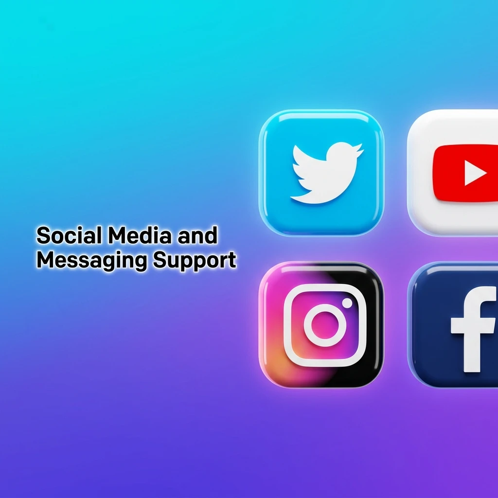 DaytonaSpin social media and messaging support channels including WhatsApp, Telegram, Facebook Messenger, and Twitter