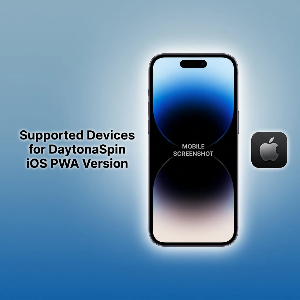 DaytonaSpin iOS PWA supported devices list showing compatible iPhones and iPads running iOS 14 or later