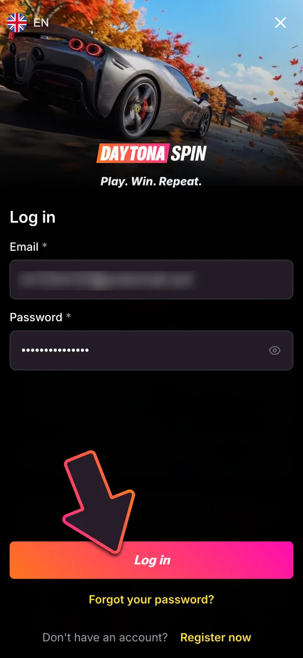 Log in or sign up at DaytonaSpin today, and access your casino account instantly.