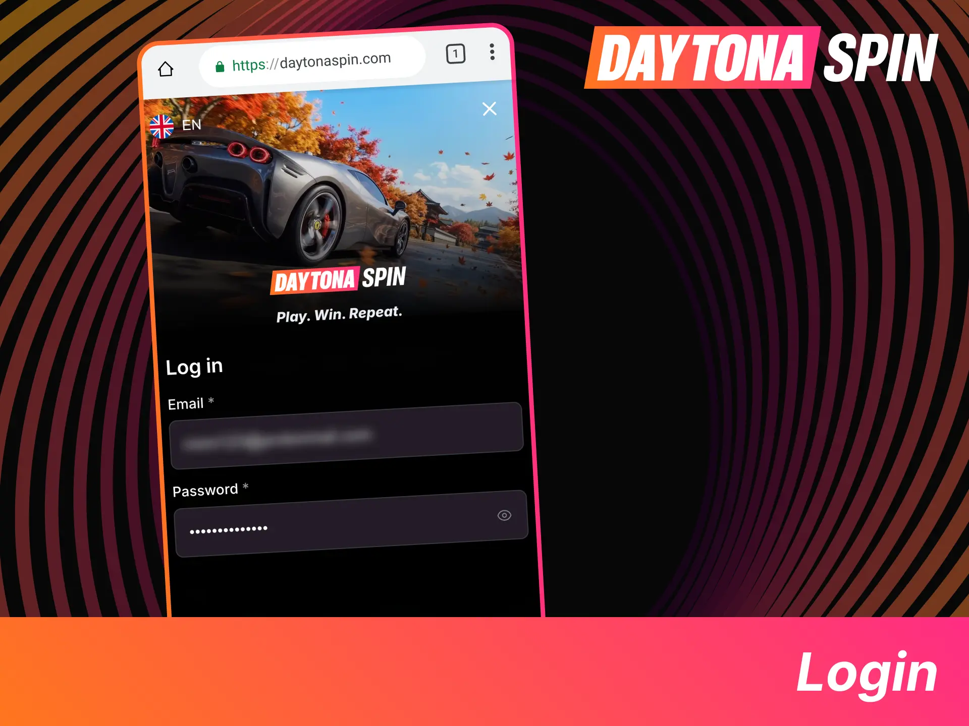 1 Log in to the DaytonaSpin app today, and access your account dashboard instantly.