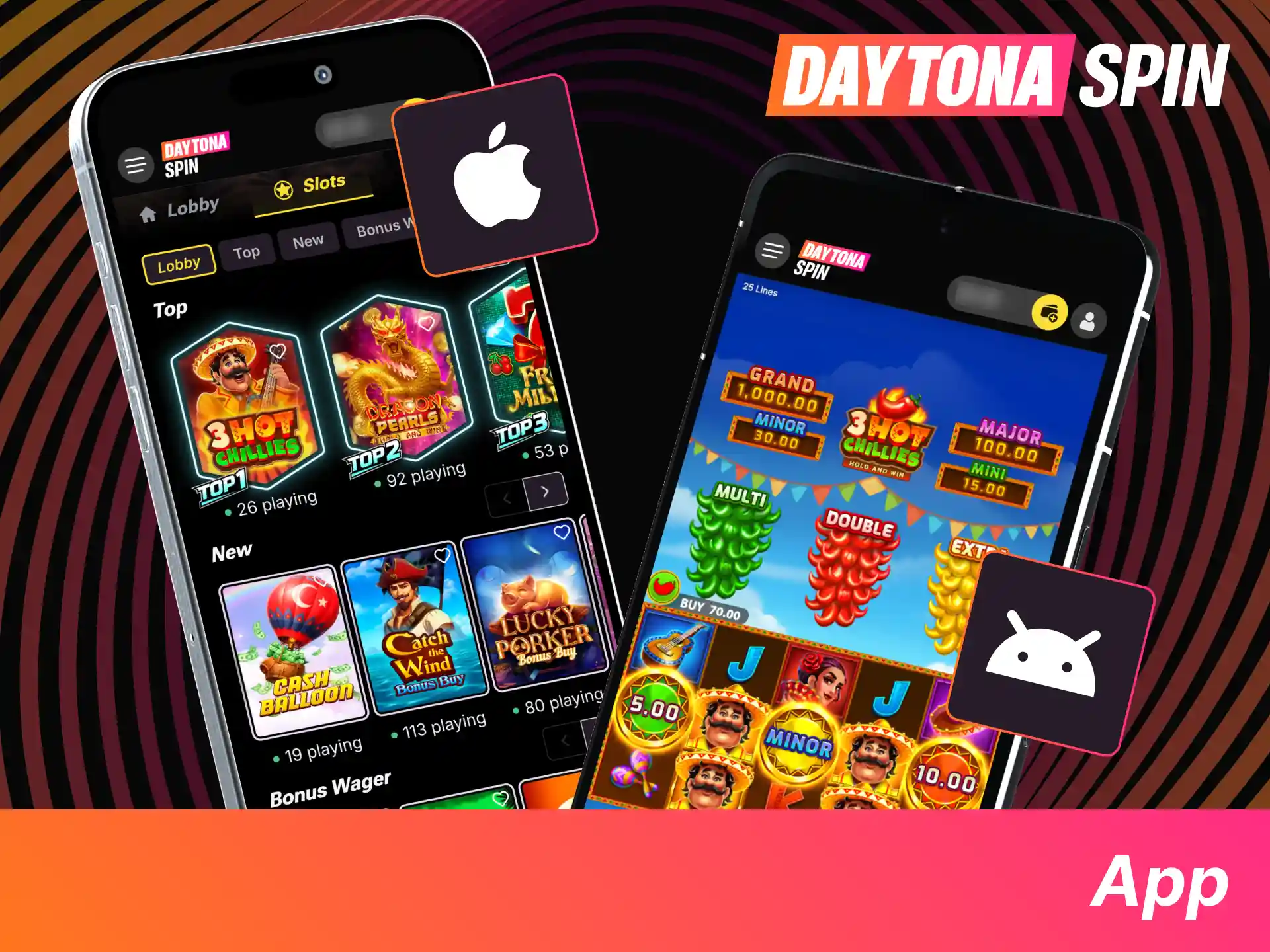 Download the DaytonaSpin mobile app today, access thousands of mobile slots, and play anywhere in the UK.