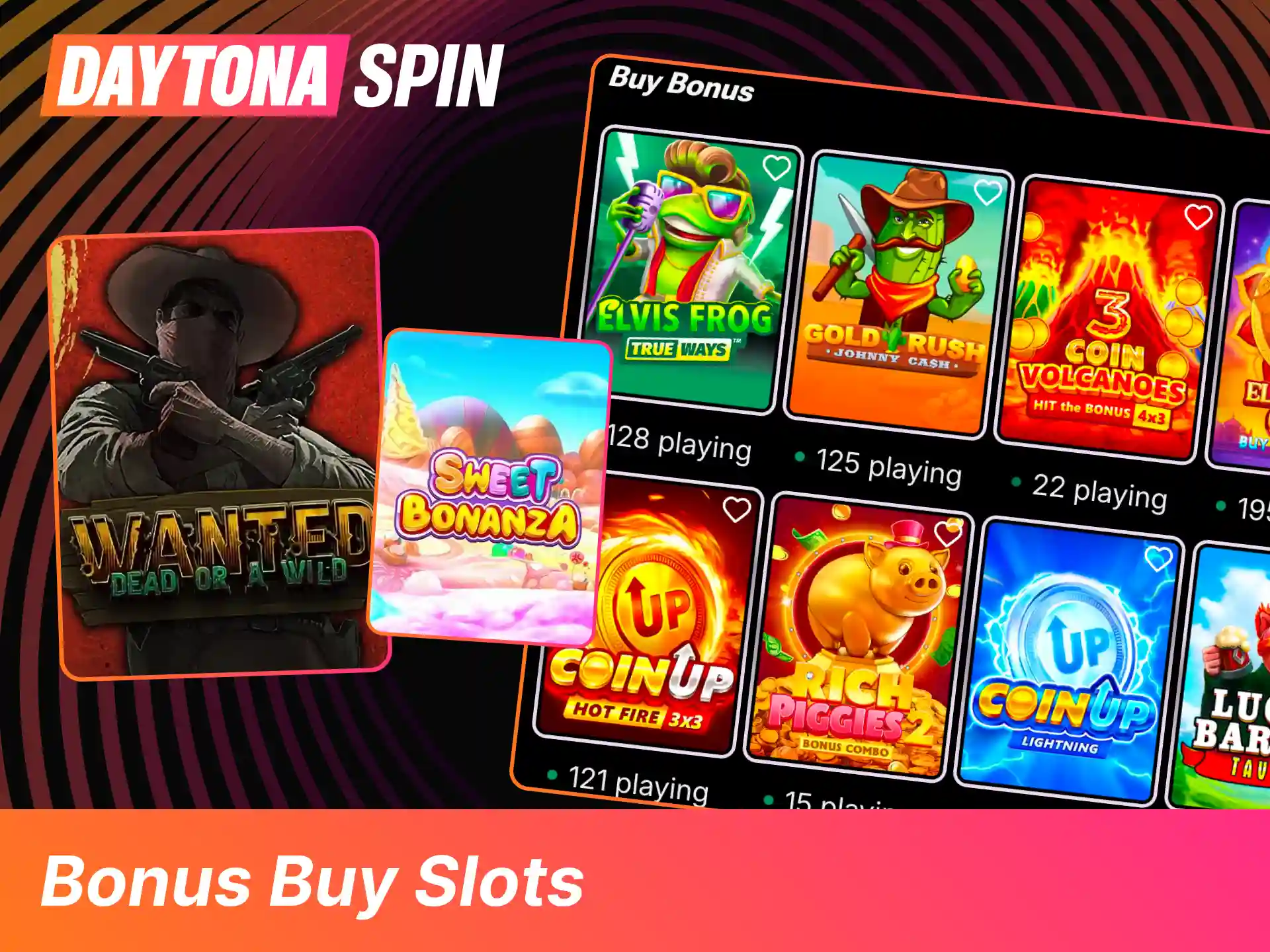 Play Bonus Buy slots at DaytonaSpin today, skip the base game, and buy instant access to high-paying free spin rounds.