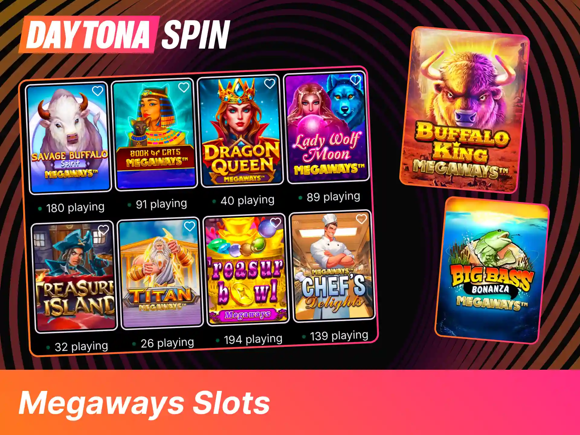 Launch Megaways games on DaytonaSpin now, spin dynamic reels with shifting symbols, and land massive cascading wins.